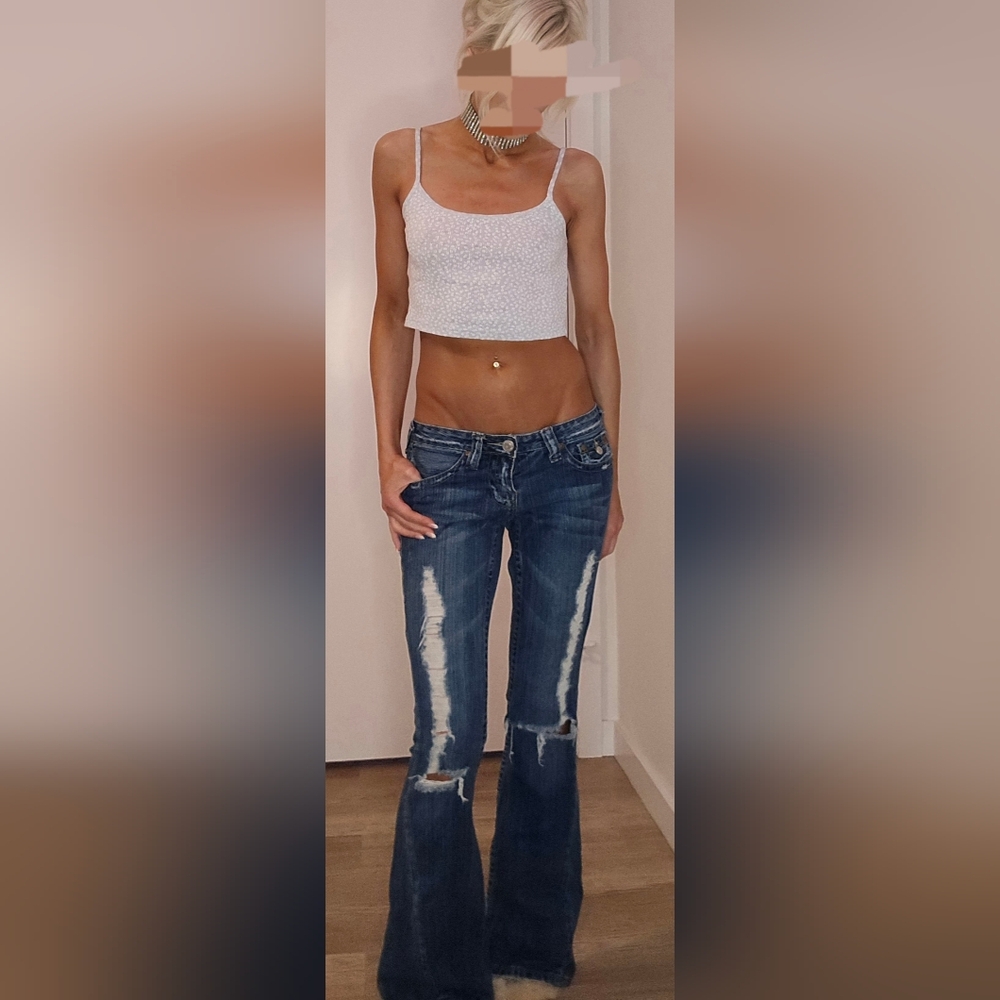 True Religion Blue Distressed Joey Jeans